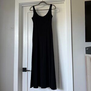 Klesis Black Linen Midi Dress